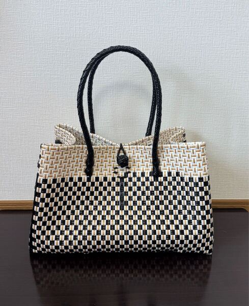 【ラスト1点】 プラカゴ メルカド 大容量 トートバッグ ハンドメイド パサールバッグ かごバッグ XLサイズ