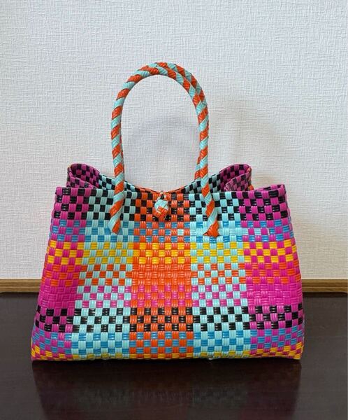 プラカゴ メルカド 大容量 トートバッグ ハンドメイド パサールバッグ かごバッグ XLサイズ 軽量