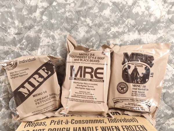 MREレーション 2024年8/10月検 3個セット 米軍 ミリ飯 ミリメシ 戦闘糧食 非常食 備蓄 保存食 車中泊 防災バッグ サバゲ キャンプ