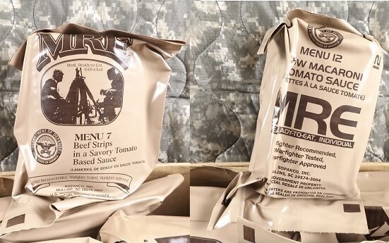 箱だし!MREレーション 2個セット MENU-7 & 12 2024年8月検 米軍 ミリ飯 ミリメシ 戦闘糧食 非常食 保存食 車中泊 防災バッグ キャンプ