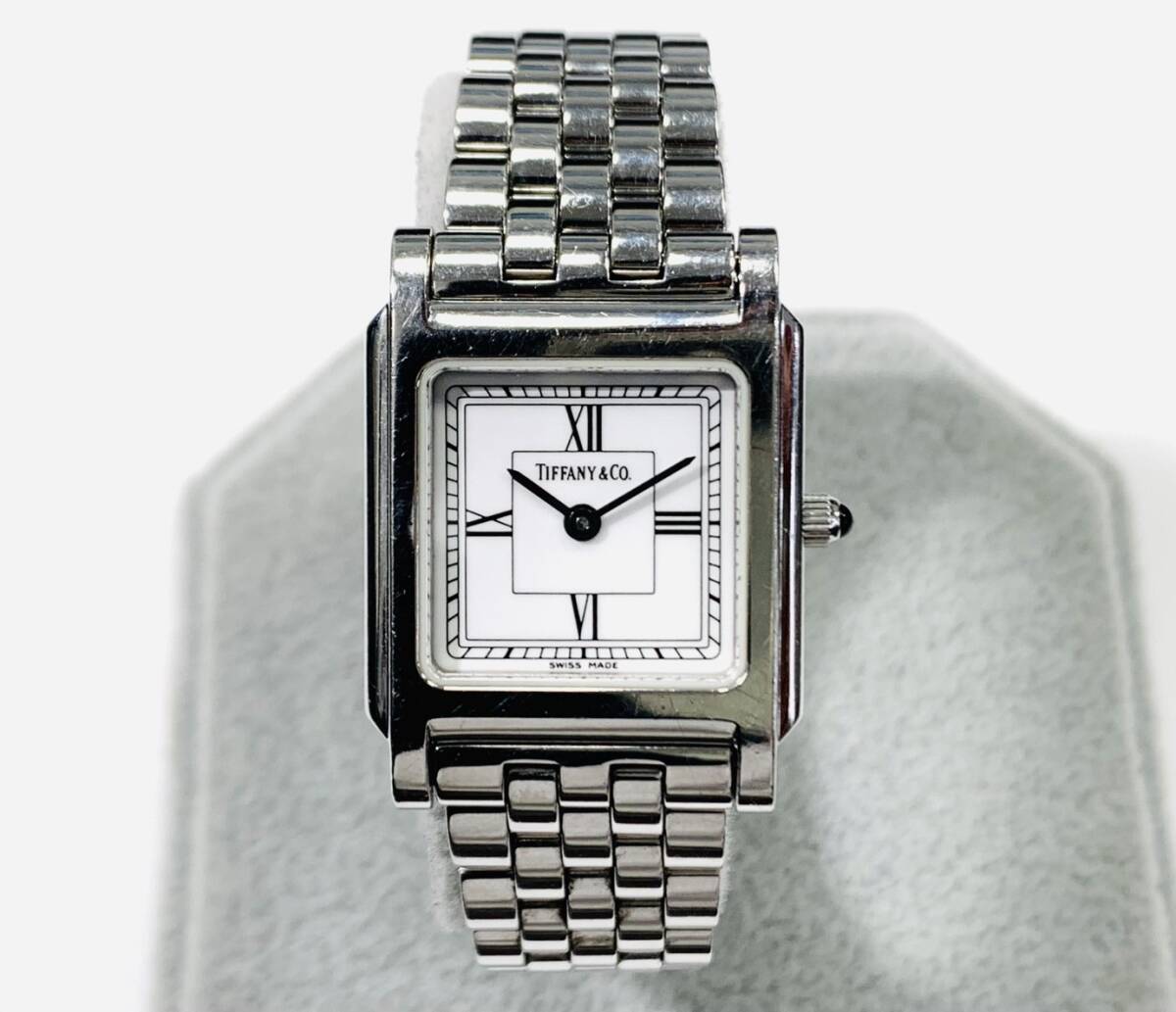 【高級】ティファニー/ローマン/白文字盤/クオーツ/26㎜/レディース腕時計 ティファニークラシック スクエア レディース 腕時計 TIFFANY&Co