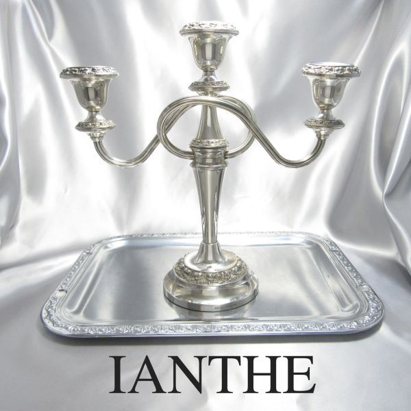 薔薇モチーフのキャンドルスタンド トリプルホルダー