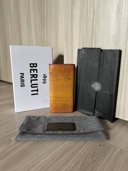 世界一つ 特注25万 Berluti ESPACE Scrit Leather Wallet ベルルッティ スクリットレザー エスパス 長財布 ミモザ スペシャルオーダー品