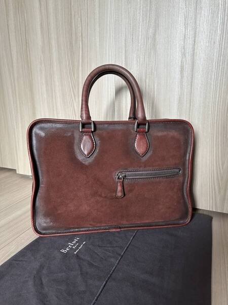 定価63,8万 Berluti UnJour Suede Leather Briefcase ベルルッティ アンジュール スエードレザー バッグ サンテミリオン 初期 美品 名作