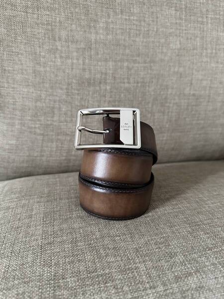 特注20万 Berluti Patine Leather Buckle Belt ベルルッティ パティーヌレザー バックル ベルト ブラウン ブラック 限定品 完売 廃盤