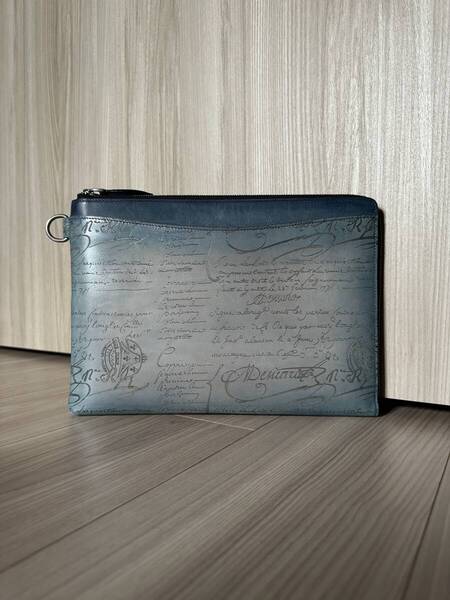 限定22万 Berluti Nino GM GRADIANT Leather Bag ベルルッティ ニノGM グラディアント スクリットレザー バッグ ストーンデニム 美品 完売