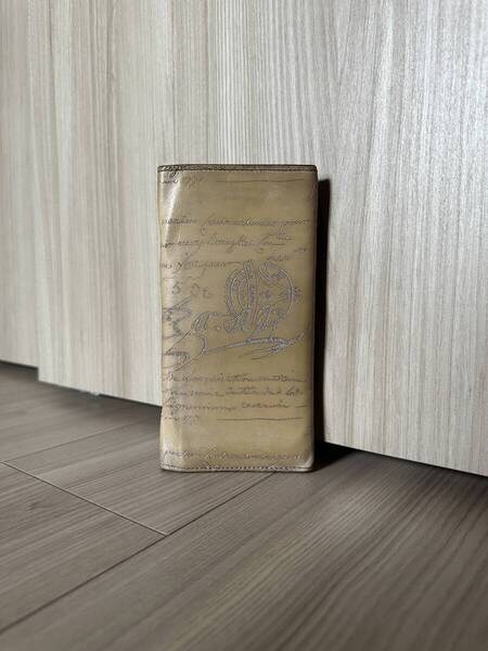 特注25万 Berluti ESPACE Leather Wallet ベルルッティ エスパス スクリットレザー 長財布 オッソ シルバー スペシャルオーダー品 世界一つ