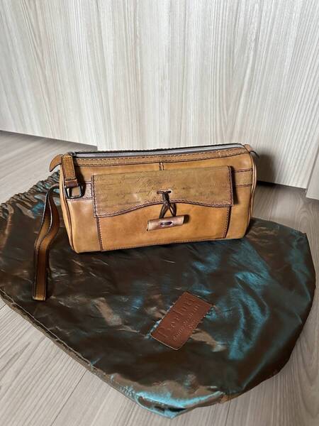 特注45万 Berluti Belami Scrit Leather Bag ベルルッティ ベラミ スクリットレザー セカンドバッグ ストラップ付き マダムオルガ期 名作