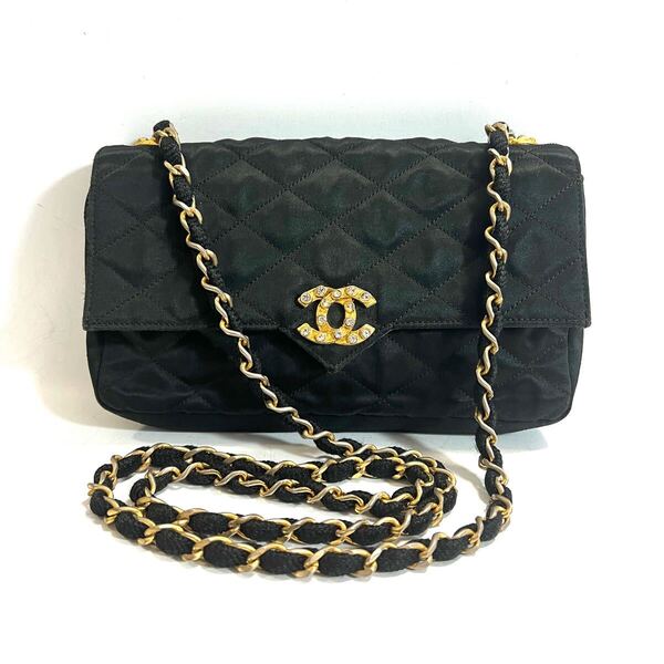 CHANEL シャネル マトラッセ ショルダーバッグ チェーン ラインストーン