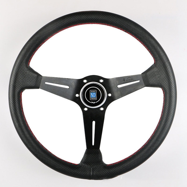 ナルディ パンチングレザー ステアリング ディープコーン 34cm NARDI ブラック レッド