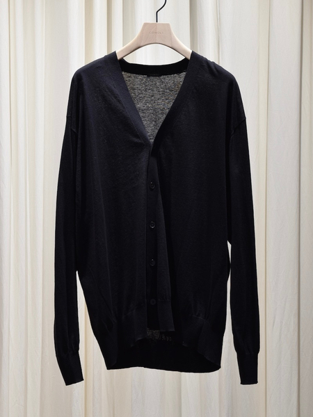 COMOLI コモリ コットン Vネックカーディガン 25SS ブラック サイズ3 B01-06002 新品