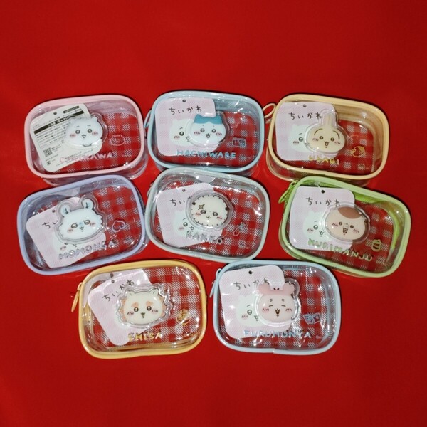ちいかわ ぷっくりクリアミニポーチ ちいかわ ハチワレ うさぎ モモンガ くりまんじゅう 古本屋(カニちゃん) ラッコ シーサー 全8種