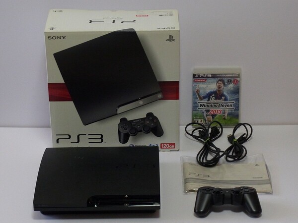 ★動作確認済★PlayStation3 チャコールブラック CECH-2000A 120GB コントローラー付 おまけソフト付 初期化済 PS3 箱あり 送料無料