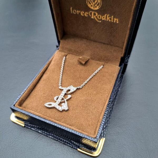 Loree Rodkin ローリーロドキン ネックレス イニシャル ロゴ シルバー 925 銀 アクセサリー 箱 BOX付 正規品