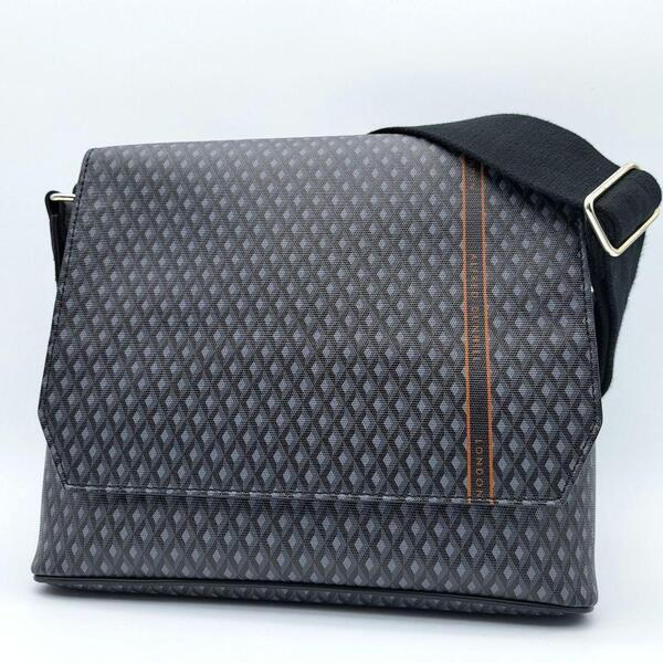 極美品★ dunhill ダンヒル 現行 エンジンターン ショルダーバッグ バッグ クロスボディ メンズ 斜め掛け かばん 鞄 総柄