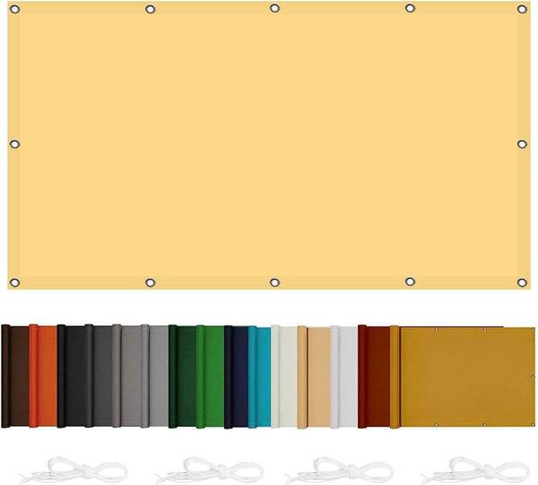 目隠し オーニング シート 1x1.2m クリーム色 プライバシー UVカット