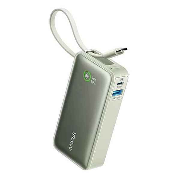 新品 送料無料 アンカー ケーブル付 Anker Nano Power Bank 10000mAh 30W出力 Built-In USB-C Cable モバイルバッテリーPSE適合 A1259031