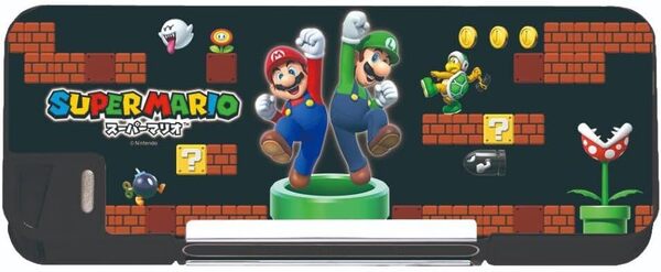 新品 送料無料 スーパーマリオ 筆箱 両面開き ソフト ペンケース 鉛筆ホルダー 日本製 三菱鉛筆 マリオ