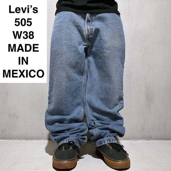 メキシコ製 Levi's リーバイス 505 w38 l32 ジーンズ 古着 ブルー 青 ジーパン デニム Gパン メンズ levis オーバーサイズ ビッグサイズ
