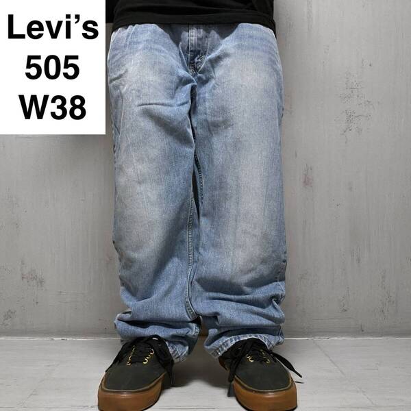 Levi's リーバイス 505 w38 l32 デニム ジーンズ 古着 ブルー ジーパン 青 Gパン メンズ 中古品 ボトムス オーバーサイズ levis 極太
