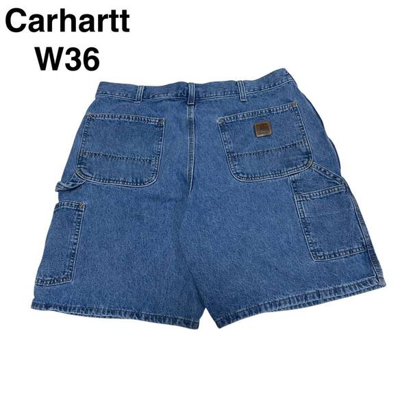 Carhartt カーハート w36 デニムペインターパンツ 古着 デニムショーツ ハーフパンツ ショートパンツ ジーンズ ジーパン 革タグ メンズ