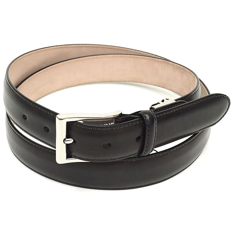 E06750 新品 MAGNANNI レザーベルト 【サイズ：FREE】 返品不可】MAGNANNI マグナーニ ベルト レザー カーフ シルバー