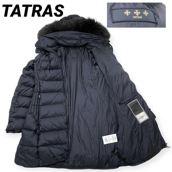 【近年モデル/極美品/03(L)】TATRAS タトラス サルマ SARMA ダウンジャケット ネイビー 3way ファー・フード付 レディース LTAT22A4794-D