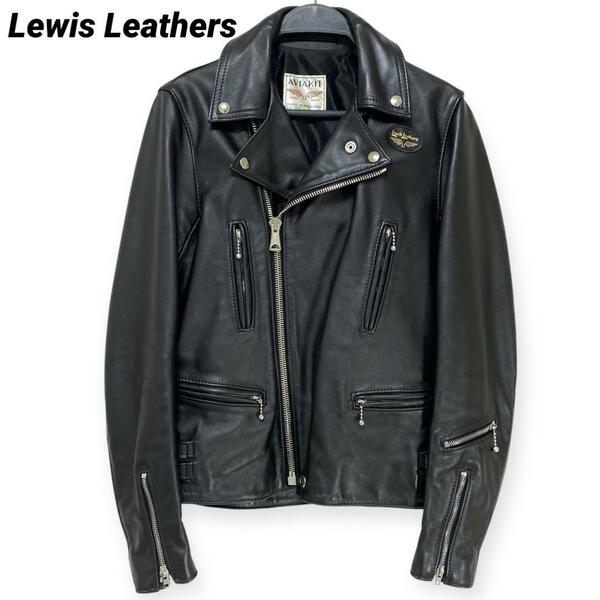 【極美品/人気モデル】Lewis Leathers ルイスレザー 正規品 ライトニング 402 カウハイド ライダース レザージャケット 黒 ブラック 34 S