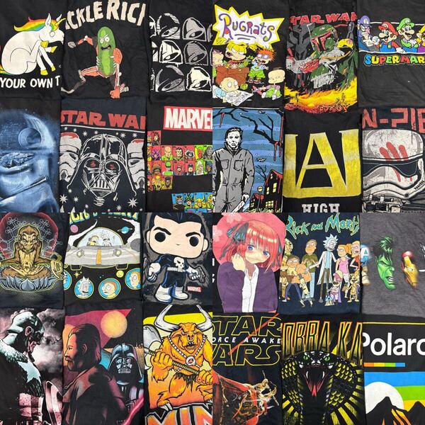USA古着卸 まとめ売り 43 アニメ キャラクター カンパニーTシャツ 24枚 ベール アソート S M L XL 2XL スターウォーズ マーベル