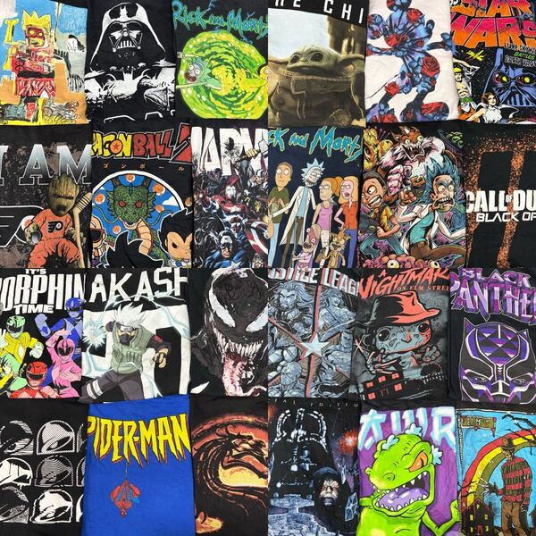 USA古着卸 まとめ売り 45 アニメ キャラクター カンパニーTシャツ 24枚 ベール アソート S M L XL 2XL スターウォーズ マーベル