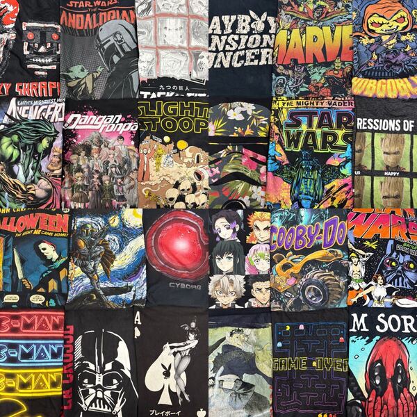 USA古着卸 まとめ売り 48 アニメ キャラクター カンパニーTシャツ 24枚 ベール アソート S M L XL スターウォーズ マーベル