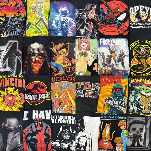 USA古着卸 まとめ売り 49 アニメ キャラクター カンパニーTシャツ 24枚 ベール アソート S M L XL スターウォーズ マーベル