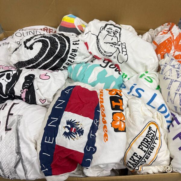 USA古着 まとめ売り ②レディース ユース白Tシャツ&メンズ白ポロシャツ 85枚 未検品 ホワイト ジャンク ダスト