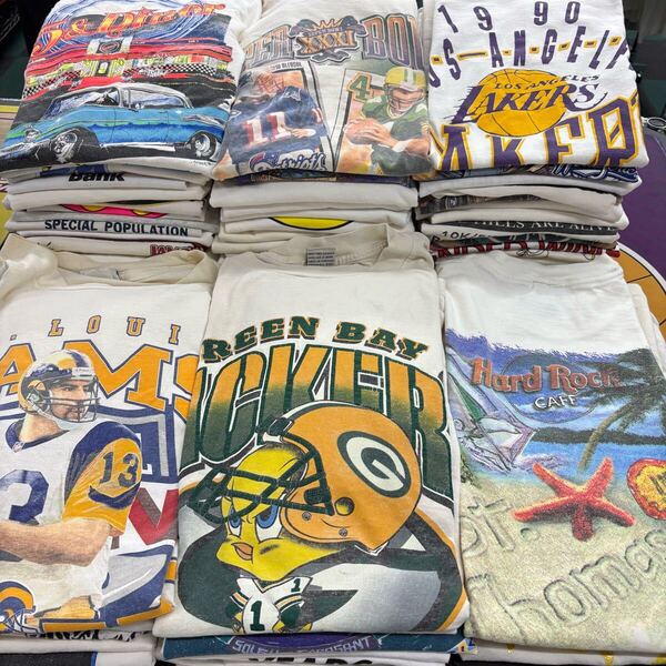 USA古着卸 まとめ売り 103 ビンテージTシャツ 70枚 A/AB/B品 白 ホワイト ベール アソート 80/90/00年代 アメリカ製 米国製
