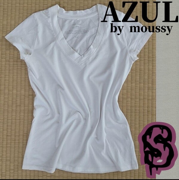 ♯ AZUL by moussy ショートスリーブ Vネック Tシャツ S