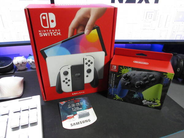 即決26000円送料込み!3点セット Nintendo Switch 有機ELモデル ホワイト プロコン SDカード 美品