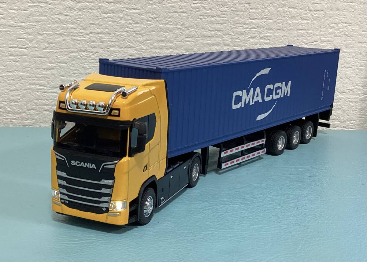セット☆スカニア CS20N 6×2 トレーラー 40ft海コン3種 1/50
