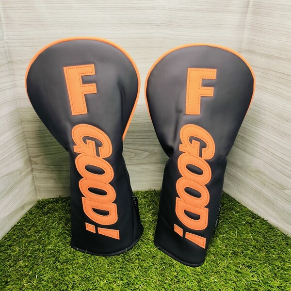 【FW】ゴルフヘッドカバーフェアウェイウッド用2点 黒GOOD