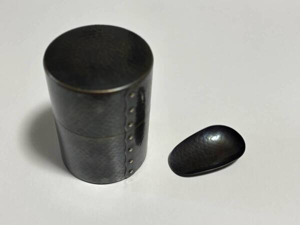 無形文化財 鎚起銅器 玉川堂 茶筒&茶箕 茶匙 茶道具 GYOKUSENDO 茶器 銅製