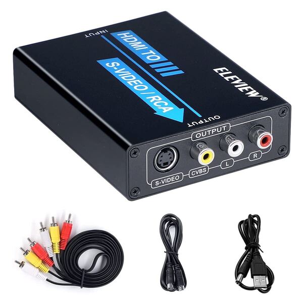 P)ELEVIEW HDMI to コンポジット/S端子 変換器 HDMI AVケーブル&S端子ケーブル付き 日本語取扱説明書 バスパワー式 EHD-060N