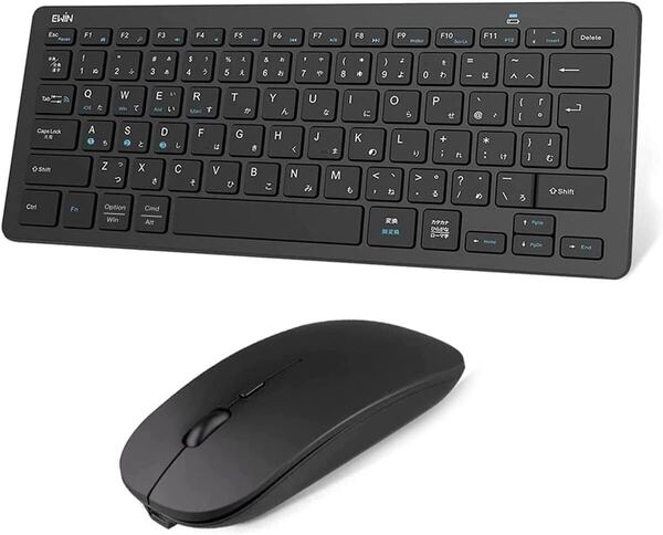 a)Ewin キーボード ワイヤレス マウスセット bluetooth JIS日本語配列 ios android Windows mac対応 iphone ipad パソコン ブラック