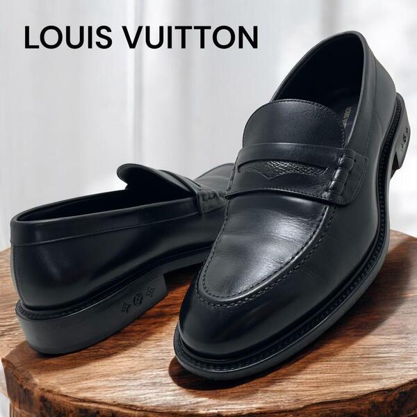 【現行品/美品】LOUIS VUITTON ルイヴィトン LVフレックスライン コインローファー サイズ7 1/2 モノグラム グッドイヤー製法 カーフレザー