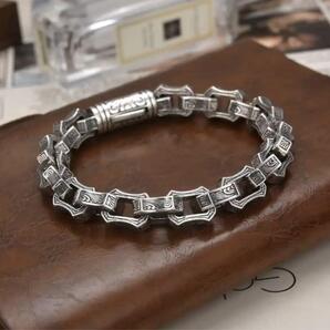 891★新品未使用★メンズ シルバー ブレスレット バングル ヴィンテージ 鎖 チェーン 喜平 アクセサリー ロック パンク ヴィンテージ 男性