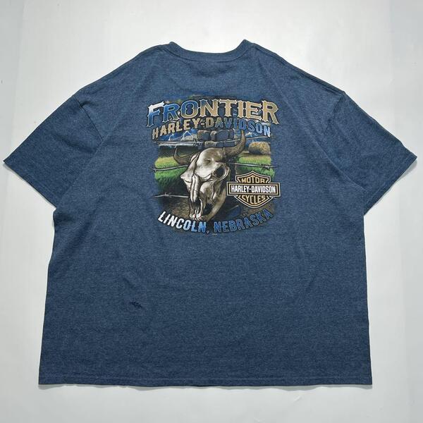 HARLEY DAVIDSON ハーレーダビッドソン ハーレーTシャツ 3XL サックスブルー リンカーン HTK6708