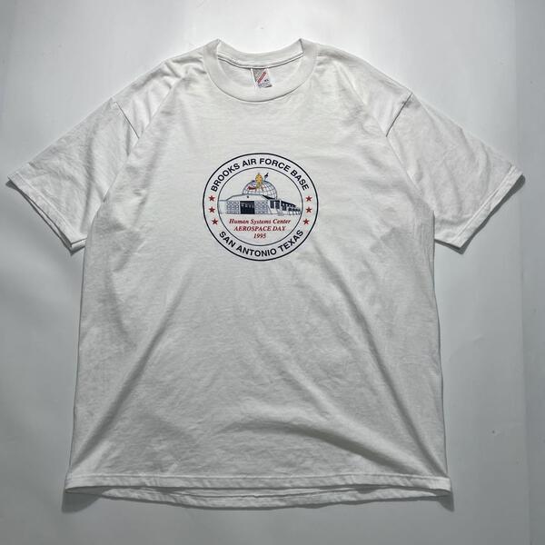 90's ジャージーズ USA製 アメリカ製 ビンテージTシャツ XL 白 エアフォース ミリタリープリント HTK6796