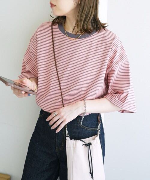 美品 DISCOAT ディスコート WEB限定 ボーダービッグ半袖Tシャツ