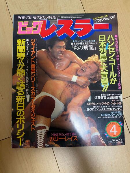 ビッグレスラー 1982年4月号 昭和57年 藤波辰巳 テリーファンク ブロディ 天龍 ジャンボ鶴田 マスカラス ブッチャー 猪木 新間寿
