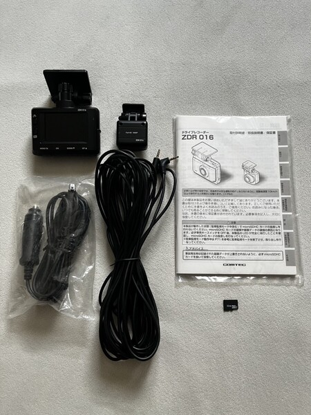 送料込★美品★【コムテック】ZDR 016 前後2カメラ ドライブレコーダー 駐車監視機能 GPS HDR搭載 200万画素 Full HD COMTEC