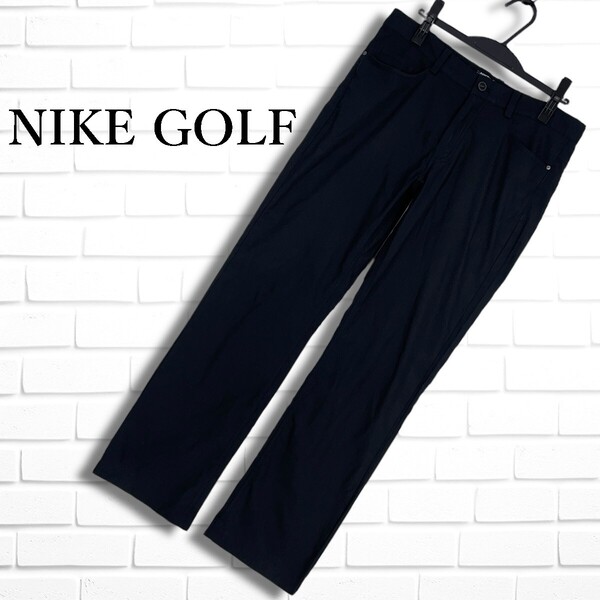 ◆良品◆ NIKE GOLF ナイキ ゴルフ ストレッチ パンツ スラックス ゴルフ ウェア 黒 ブラック メンズ 32 L ◆送料無料◆ 1485F□
