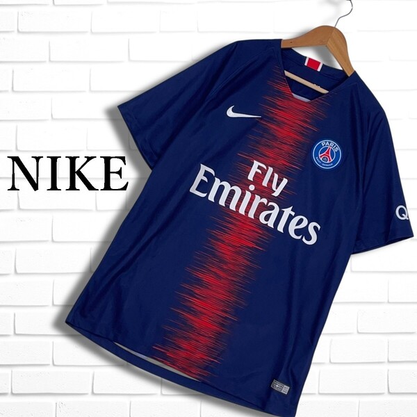 ◆美品◆ NIKE ナイキ ネイマール 18/19 パリサンジェルマン ユニフォーム 半袖 Tシャツ サッカー ウェア メンズ M ◆送料無料◆ 3475F◎